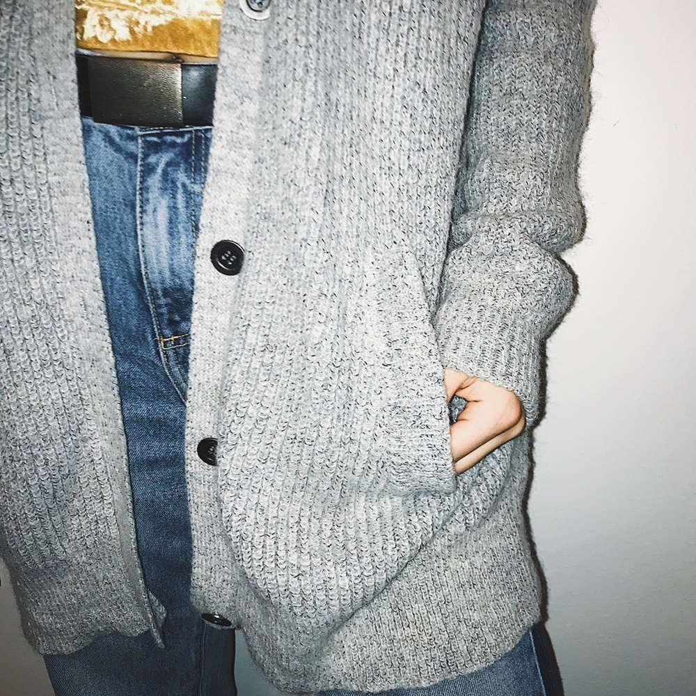 Free People Grey Overside Cardigan